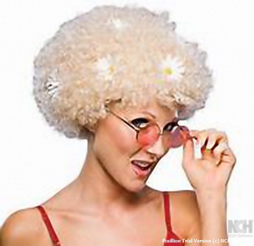 (image for) Rubies Curly Wig with Daises